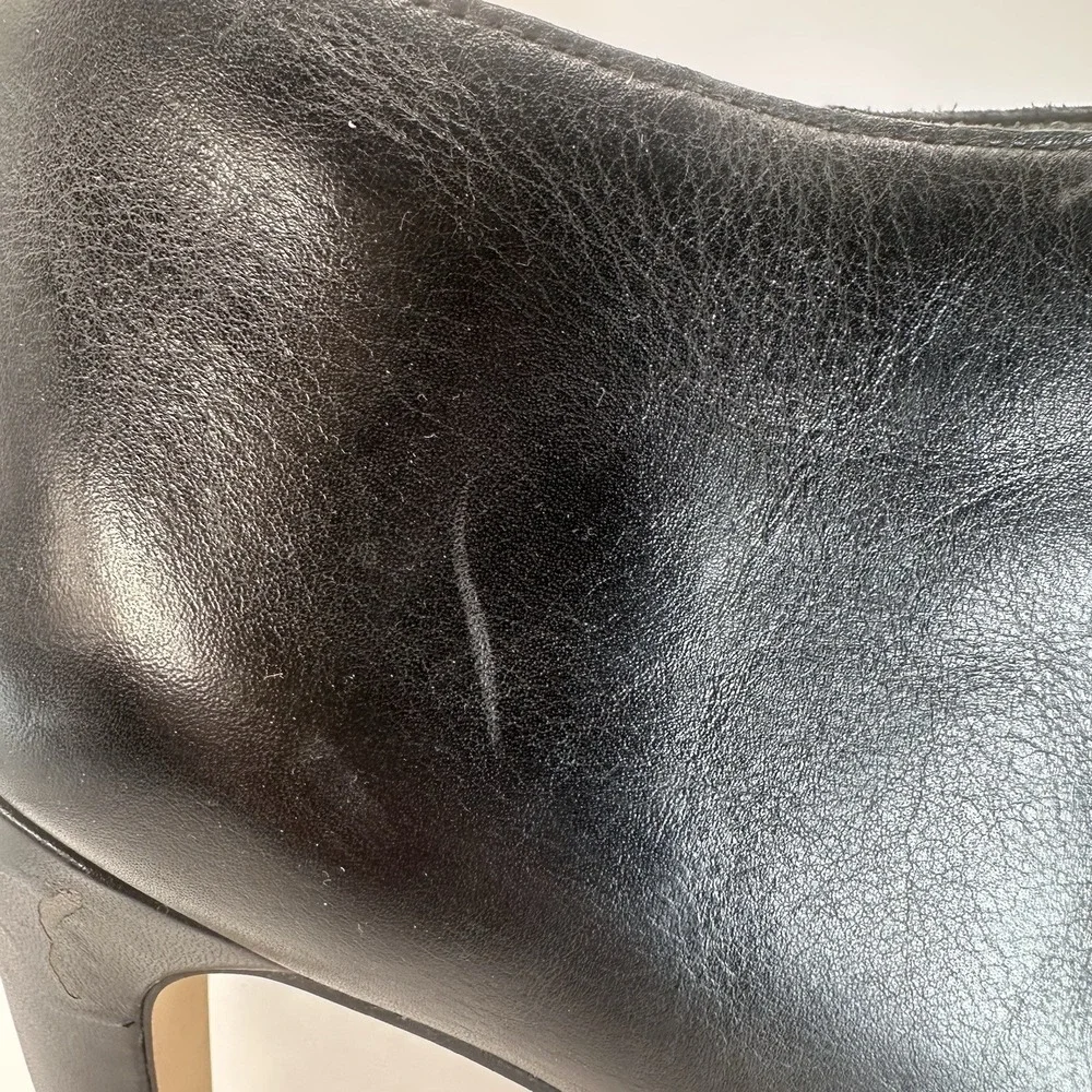 Sam Edelman Keaton‎ Women's Black Leather Zip Heel Booties Size 9.5 Sexy $139